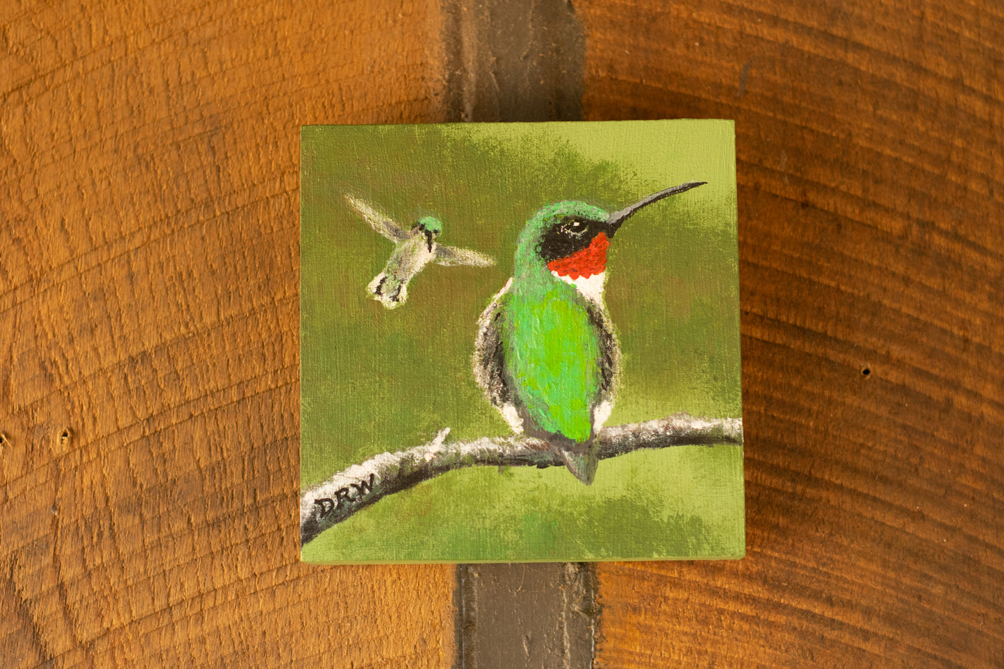 Ruby-throated Hummingbirds painting